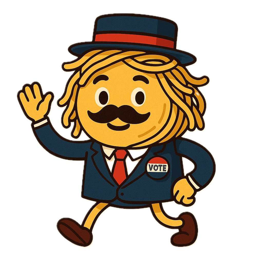 Sir Spaghetti smiling confidently